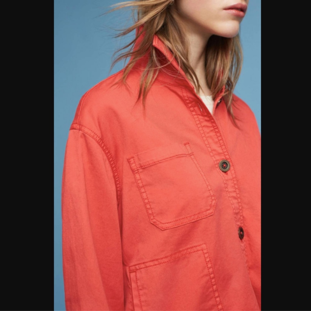 Chino Anthropologie Coral Pink Swing Jacket Button - Picture 3 of 8